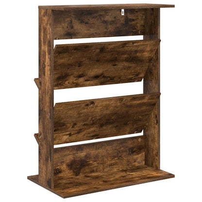 vidaXL Magazine Rack Smoked Oak 70 x 41 x 96 cm Engineered Wood