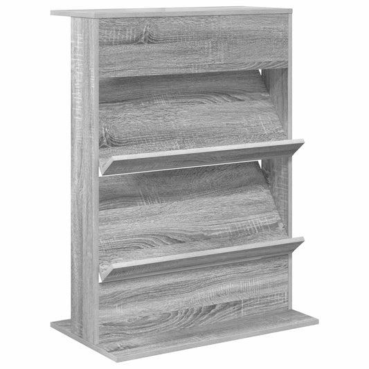 vidaXL Magazine Rack Grey Sonoma 70 x 41 x 96 cm Engineered Wood