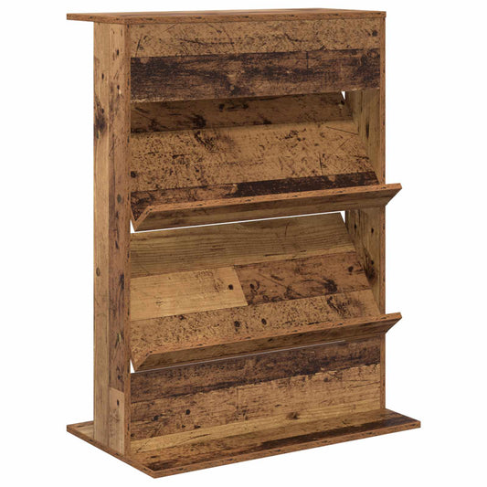 vidaXL Magazine Rack Old Wood 70 x 41 x 96 cm Engineered Wood
