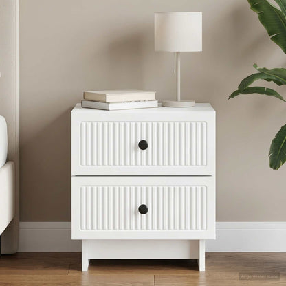 vidaXL Bedside Cabinet White 43 x 34.5 x 47.5 cm Engineered Wood