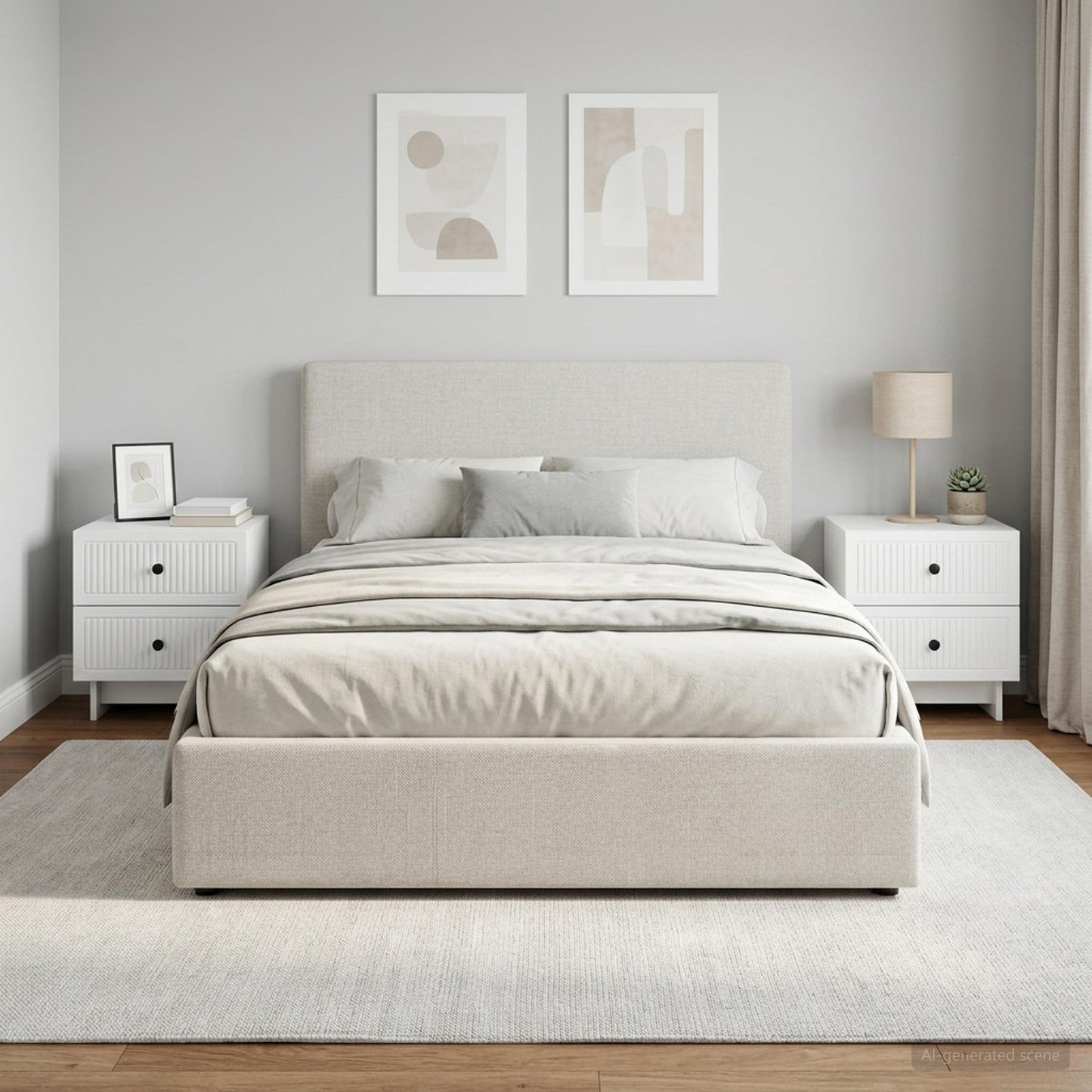 vidaXL Bedside Cabinet 2 pcs White 43 x 34.5 x 47.5 cm Engineered Wood