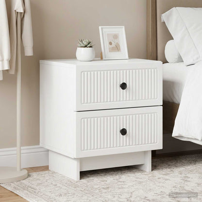 vidaXL Bedside Cabinet 2 pcs White 43 x 34.5 x 47.5 cm Engineered Wood