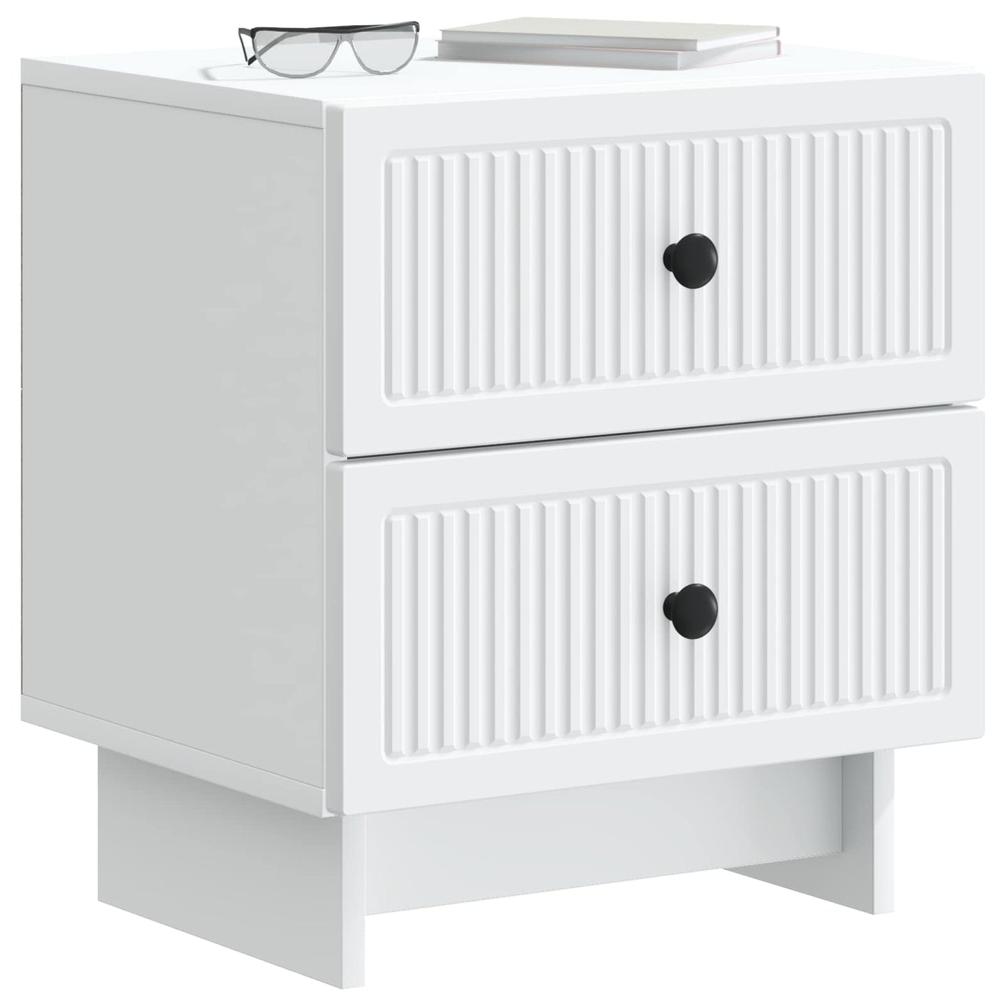 vidaXL Bedside Cabinet 2 pcs White 43 x 34.5 x 47.5 cm Engineered Wood