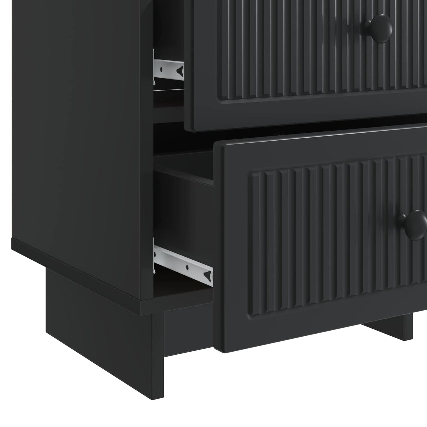 vidaXL Bedside Cabinet Black 43 x 34.5 x 47.5 cm Engineered Wood
