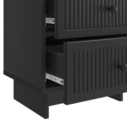 vidaXL Bedside Cabinet Black 43 x 34.5 x 47.5 cm Engineered Wood