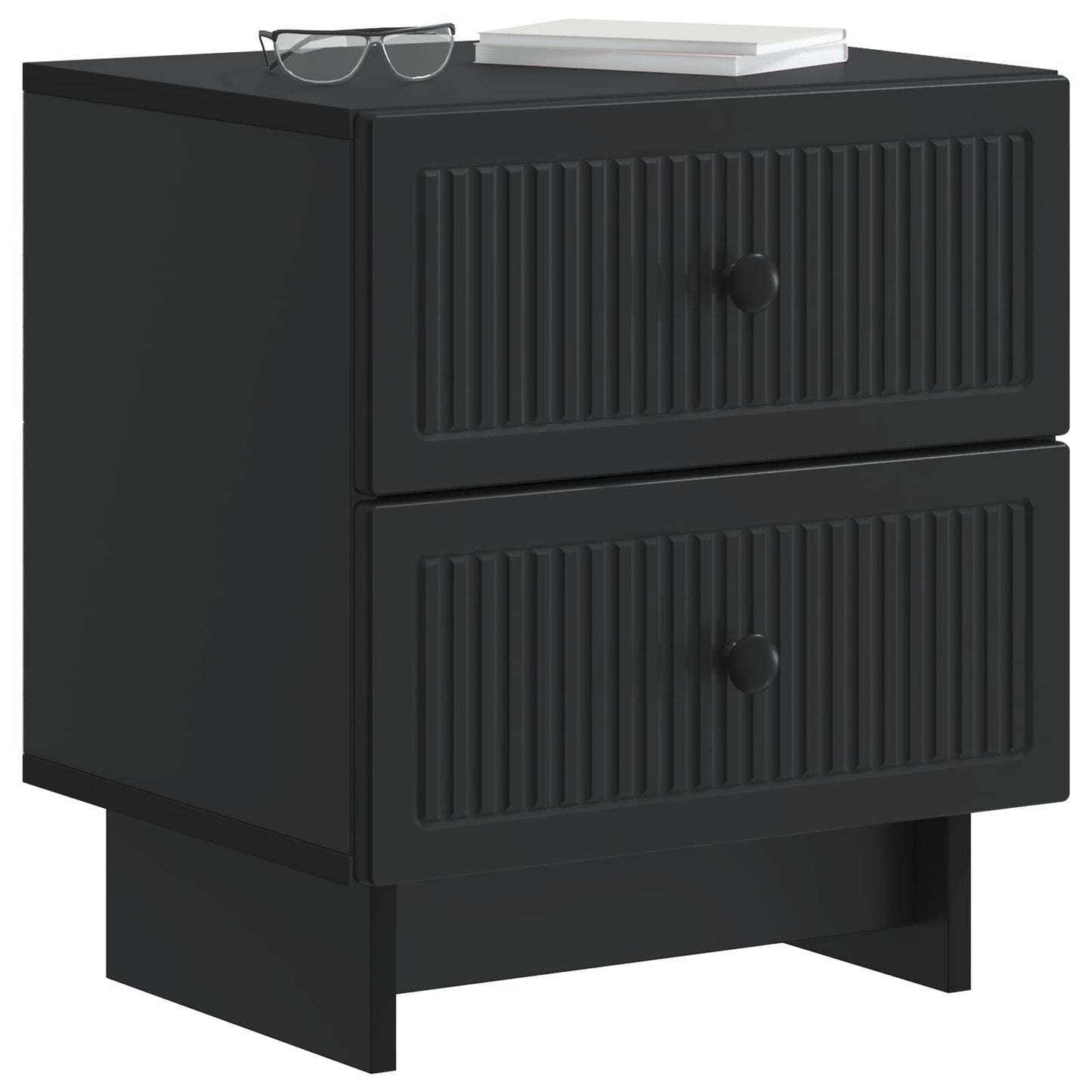 vidaXL Bedside Cabinet Black 43 x 34.5 x 47.5 cm Engineered Wood