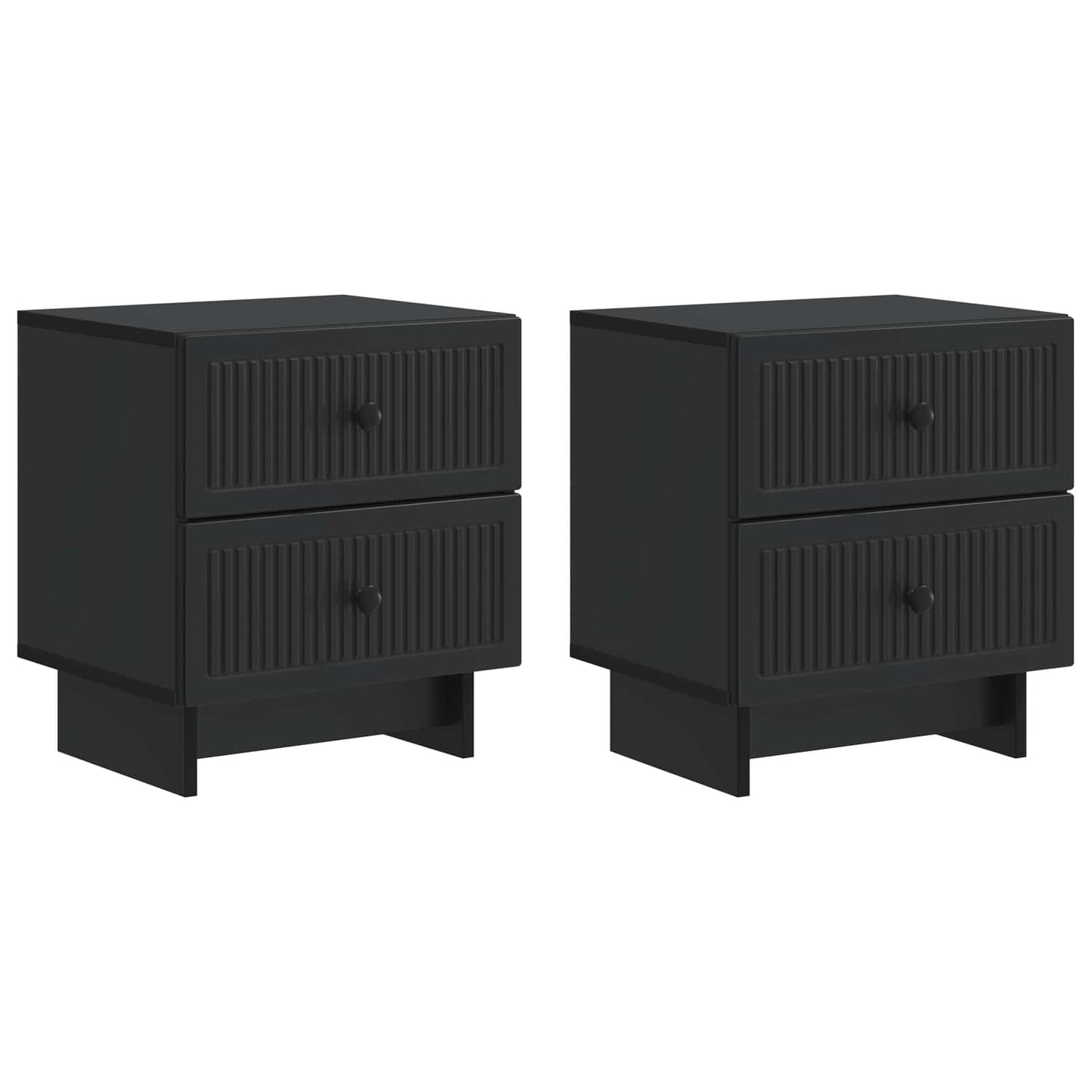 vidaXL Bedside Cabinet 2 pcs Black 43 x 34.5 x 47.5 cm Engineered Wood