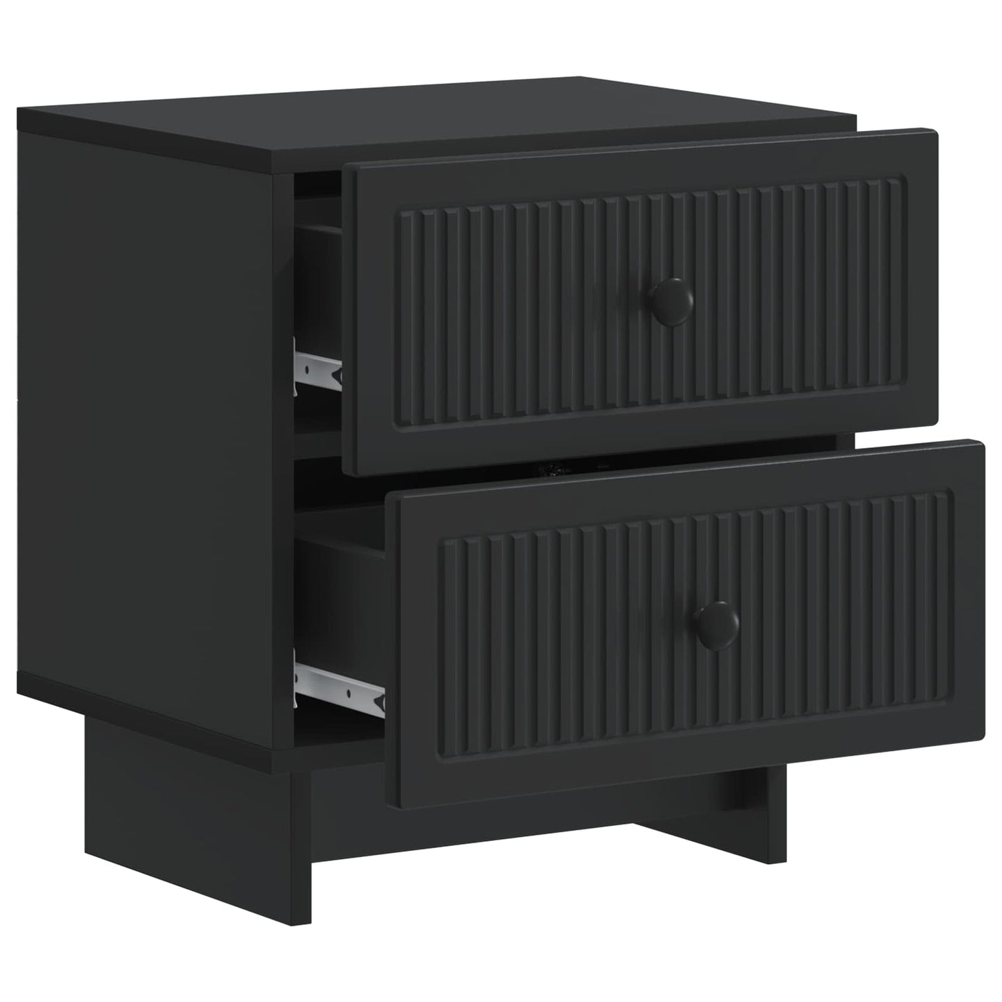 vidaXL Bedside Cabinet 2 pcs Black 43 x 34.5 x 47.5 cm Engineered Wood