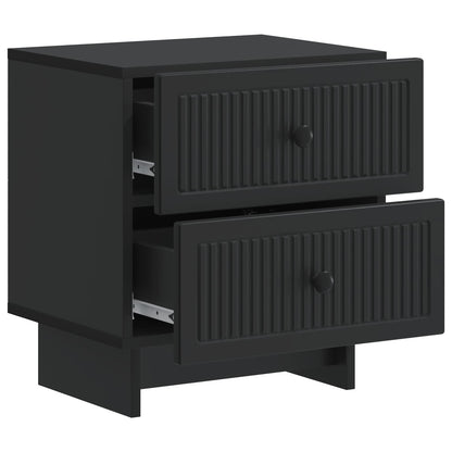 vidaXL Bedside Cabinet 2 pcs Black 43 x 34.5 x 47.5 cm Engineered Wood