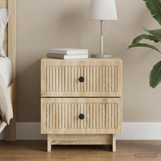 vidaXL Bedside Cabinet Sonoma Oak 43 x 34.5 x 47.5 cm Engineered Wood