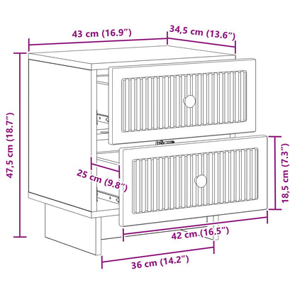vidaXL Bedside Cabinet Sonoma Oak 43 x 34.5 x 47.5 cm Engineered Wood