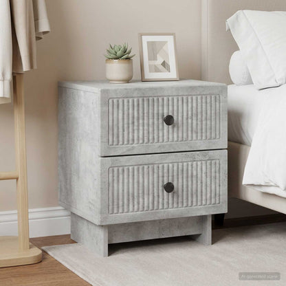 vidaXL Bedside Cabinet 2 pcs Concrete Grey 43 x 34.5 x 47.5 cm