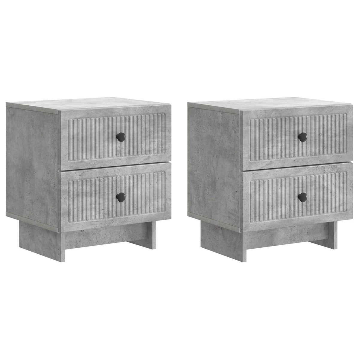 vidaXL Bedside Cabinet 2 pcs Concrete Grey 43 x 34.5 x 47.5 cm