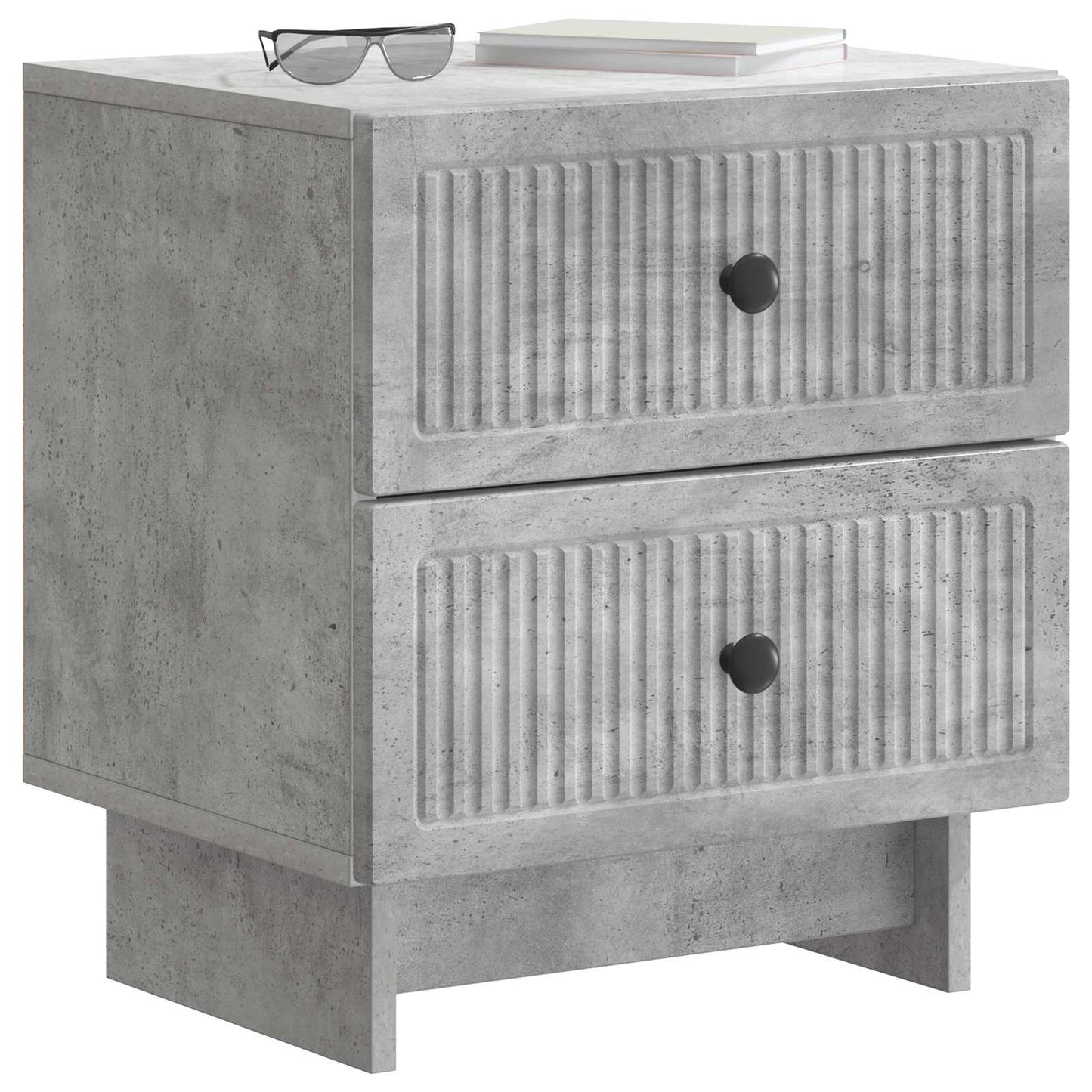 vidaXL Bedside Cabinet 2 pcs Concrete Grey 43 x 34.5 x 47.5 cm