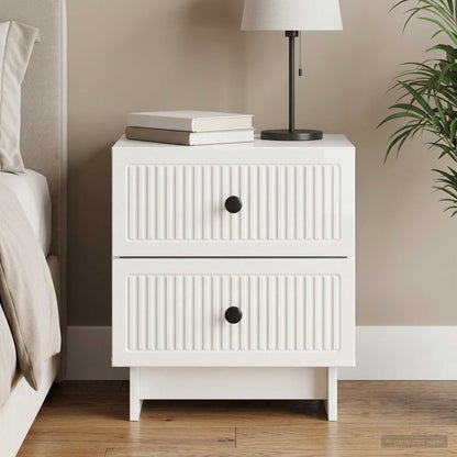 vidaXL Bedside Cabinet High Gloss White 43 x 34.5 x 47.5 cm
