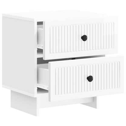 vidaXL Bedside Cabinet High Gloss White 43 x 34.5 x 47.5 cm