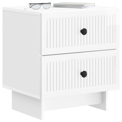 vidaXL Bedside Cabinet High Gloss White 43 x 34.5 x 47.5 cm