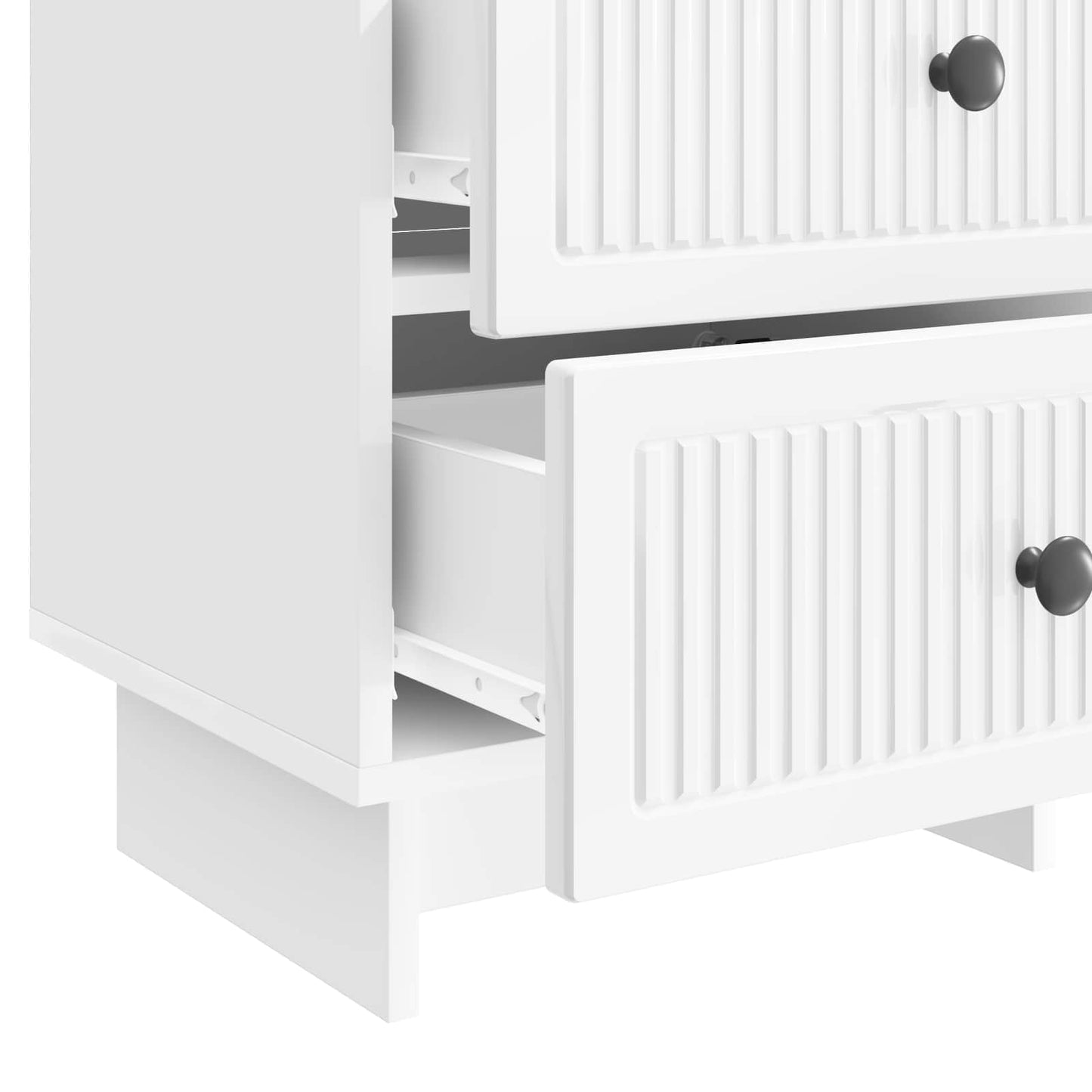 vidaXL Bedside Cabinet 2 pcs High Gloss White 43 x 34.5 x 47.5 cm