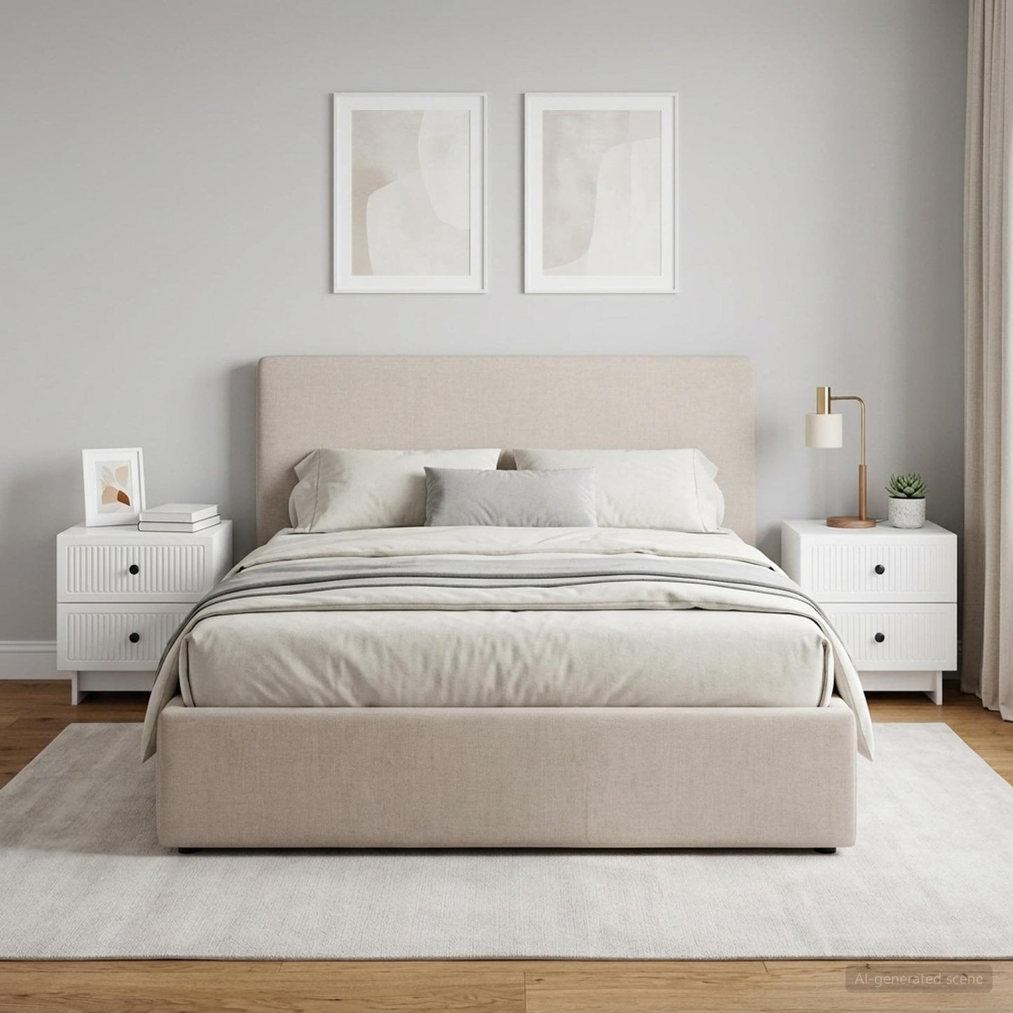 vidaXL Bedside Cabinet 2 pcs High Gloss White 43 x 34.5 x 47.5 cm