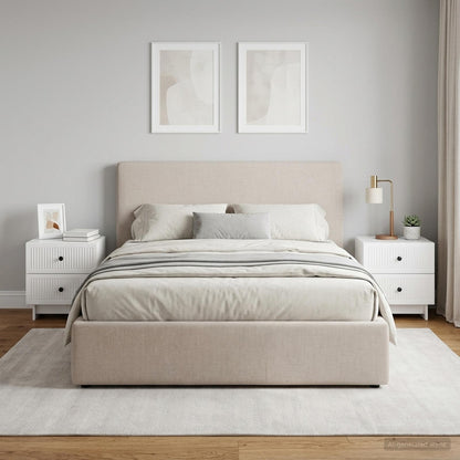 vidaXL Bedside Cabinet 2 pcs High Gloss White 43 x 34.5 x 47.5 cm