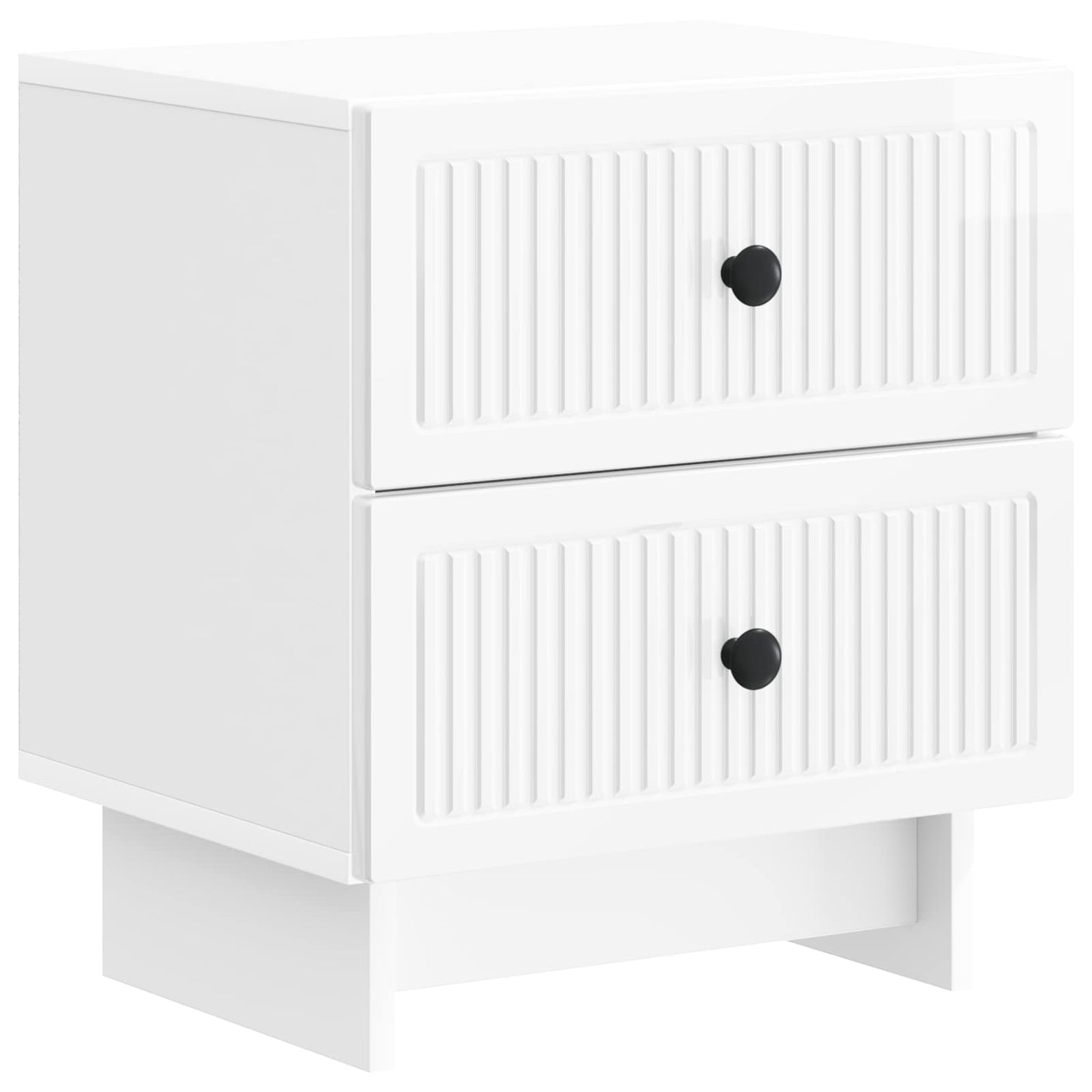 vidaXL Bedside Cabinet 2 pcs High Gloss White 43 x 34.5 x 47.5 cm