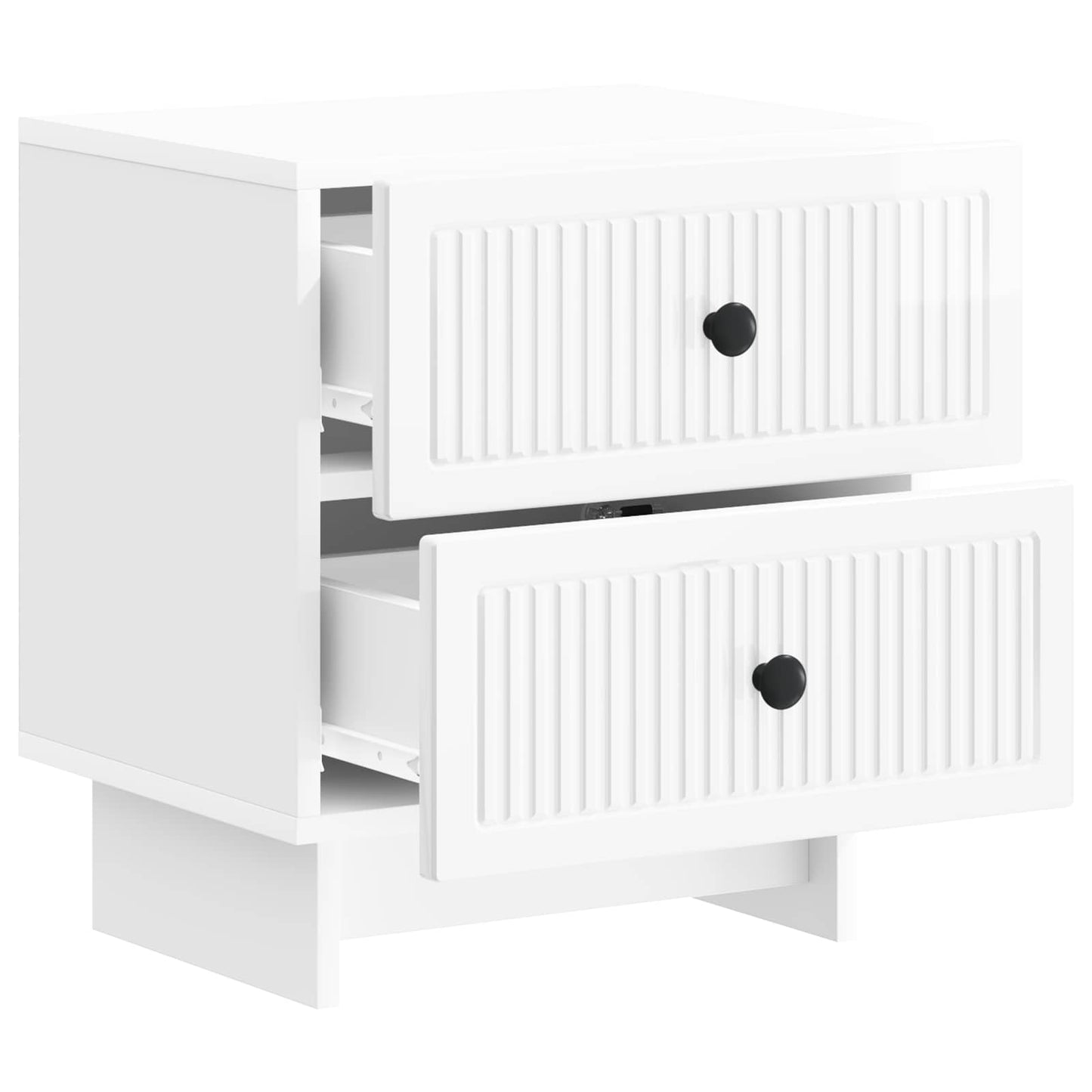 vidaXL Bedside Cabinet 2 pcs High Gloss White 43 x 34.5 x 47.5 cm