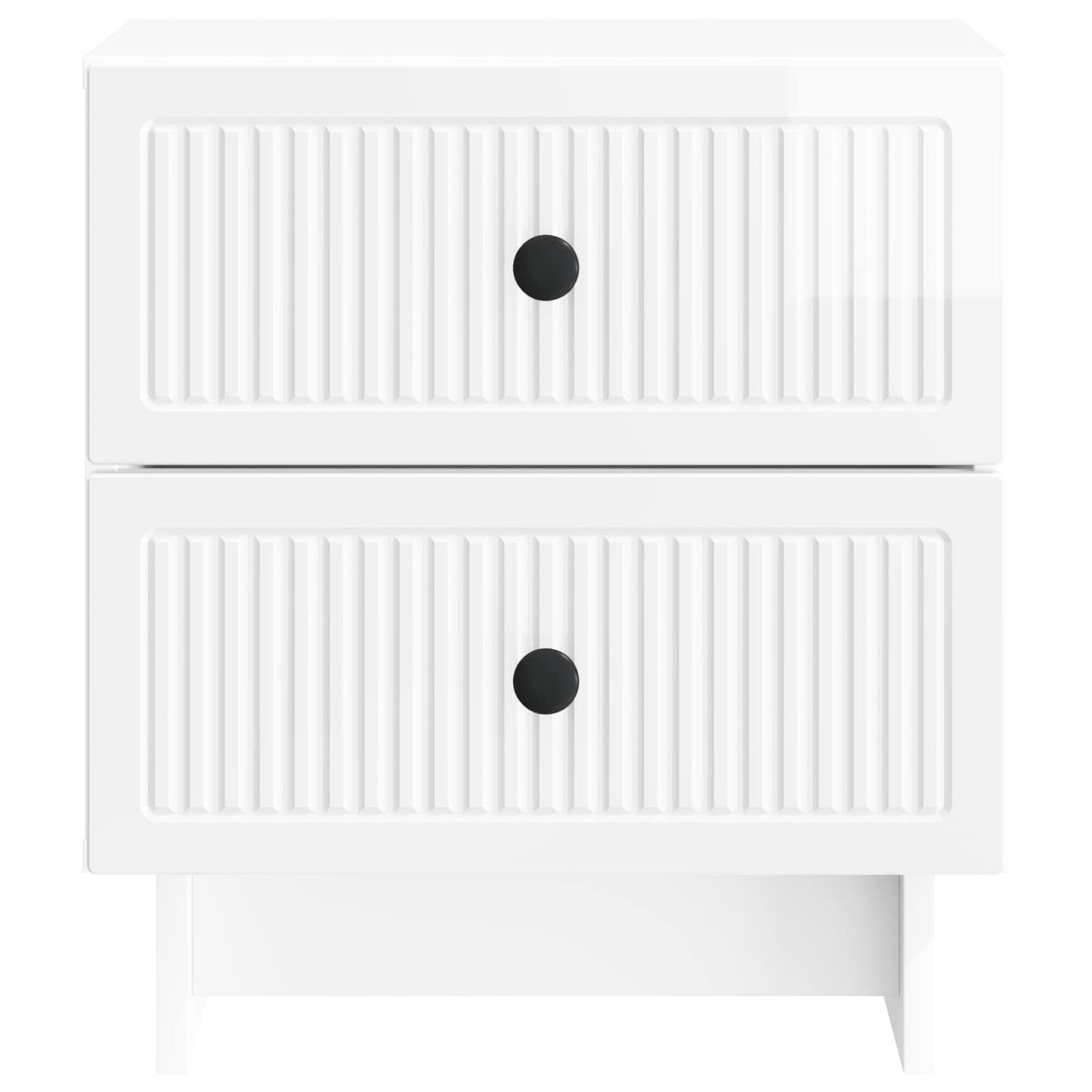 vidaXL Bedside Cabinet 2 pcs High Gloss White 43 x 34.5 x 47.5 cm
