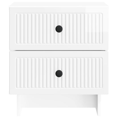 vidaXL Bedside Cabinet 2 pcs High Gloss White 43 x 34.5 x 47.5 cm
