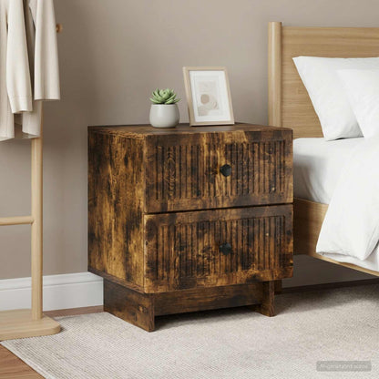 vidaXL Bedside Cabinet 2 pcs Smoked Oak 43 x 34.5 x 47.5 cm