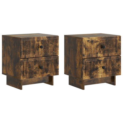 vidaXL Bedside Cabinet 2 pcs Smoked Oak 43 x 34.5 x 47.5 cm