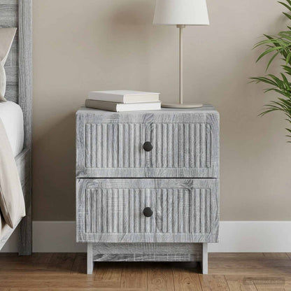 vidaXL Bedside Cabinet Grey Sonoma 43 x 34.5 x 47.5 cm Engineered Wood