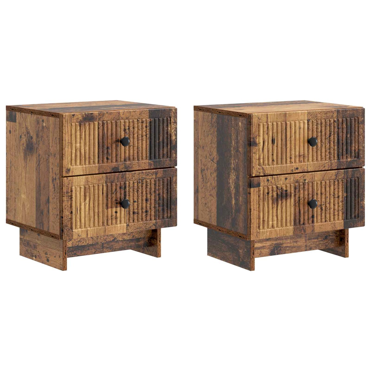 vidaXL Bedside Cabinet 2 pcs Old Wood 43 x 34.5 x 47.5 cm