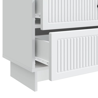 vidaXL Bedside Cabinet White 62 x 34.5 x 47.5 cm Engineered Wood