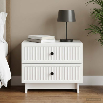 vidaXL Bedside Cabinet White 62 x 34.5 x 47.5 cm Engineered Wood