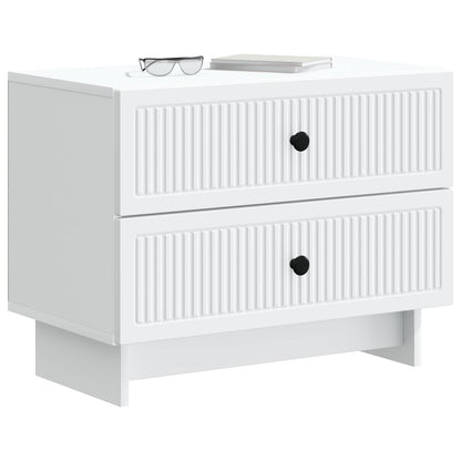 vidaXL Bedside Cabinet White 62 x 34.5 x 47.5 cm Engineered Wood