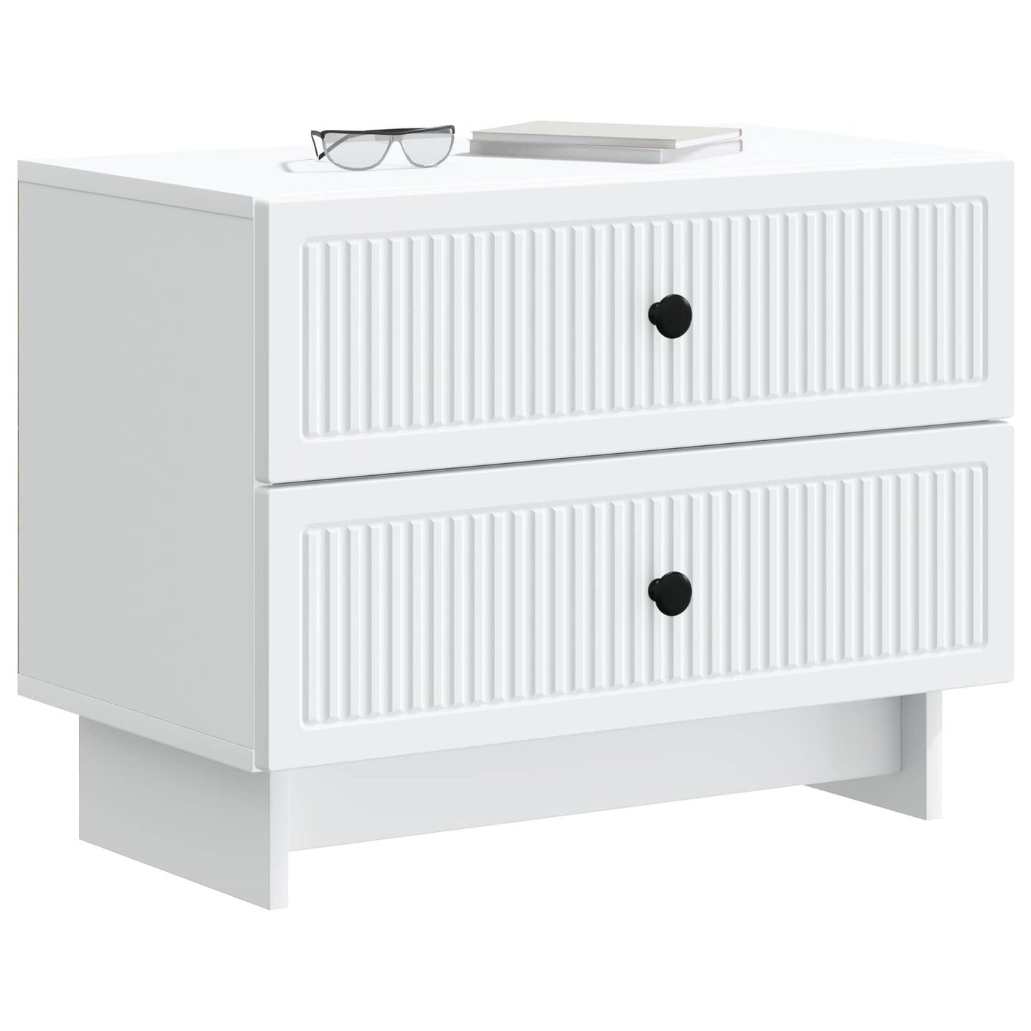 vidaXL Bedside Cabinet White 62 x 34.5 x 47.5 cm Engineered Wood