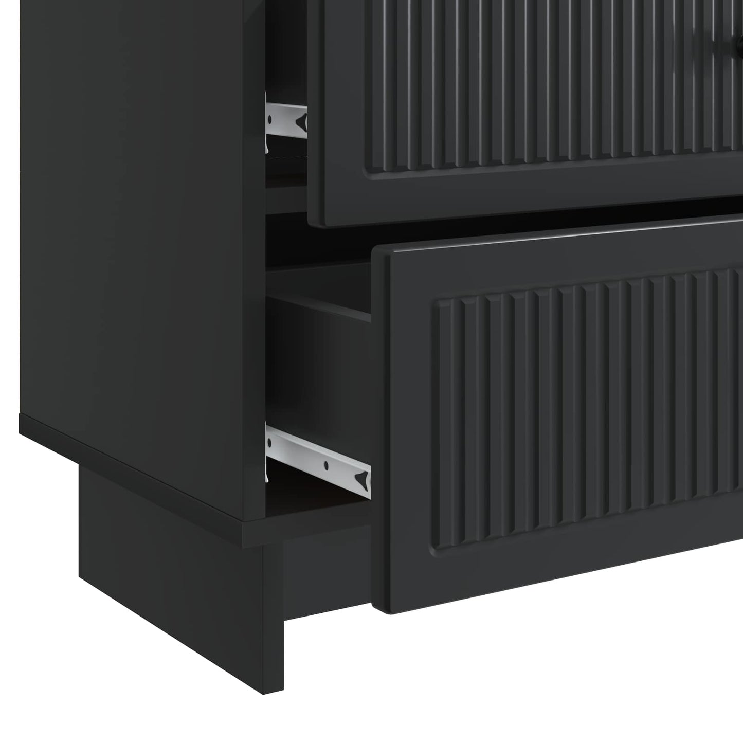 vidaXL Bedside Cabinet Black 62 x 34.5 x 47.5 cm Engineered Wood