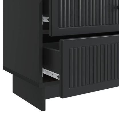 vidaXL Bedside Cabinet Black 62 x 34.5 x 47.5 cm Engineered Wood