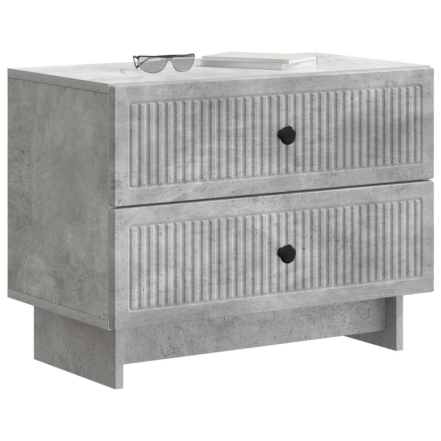 vidaXL Bedside Cabinet with Drawer Concrete Grey 62 x 34.5 x 47.5 cm