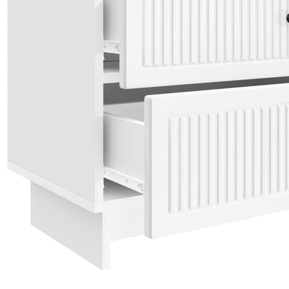 vidaXL Bedside Cabinet High Gloss White 62 x 34.5 x 47.5 cm