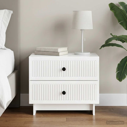 vidaXL Bedside Cabinet High Gloss White 62 x 34.5 x 47.5 cm