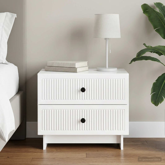vidaXL Bedside Cabinet High Gloss White 62 x 34.5 x 47.5 cm