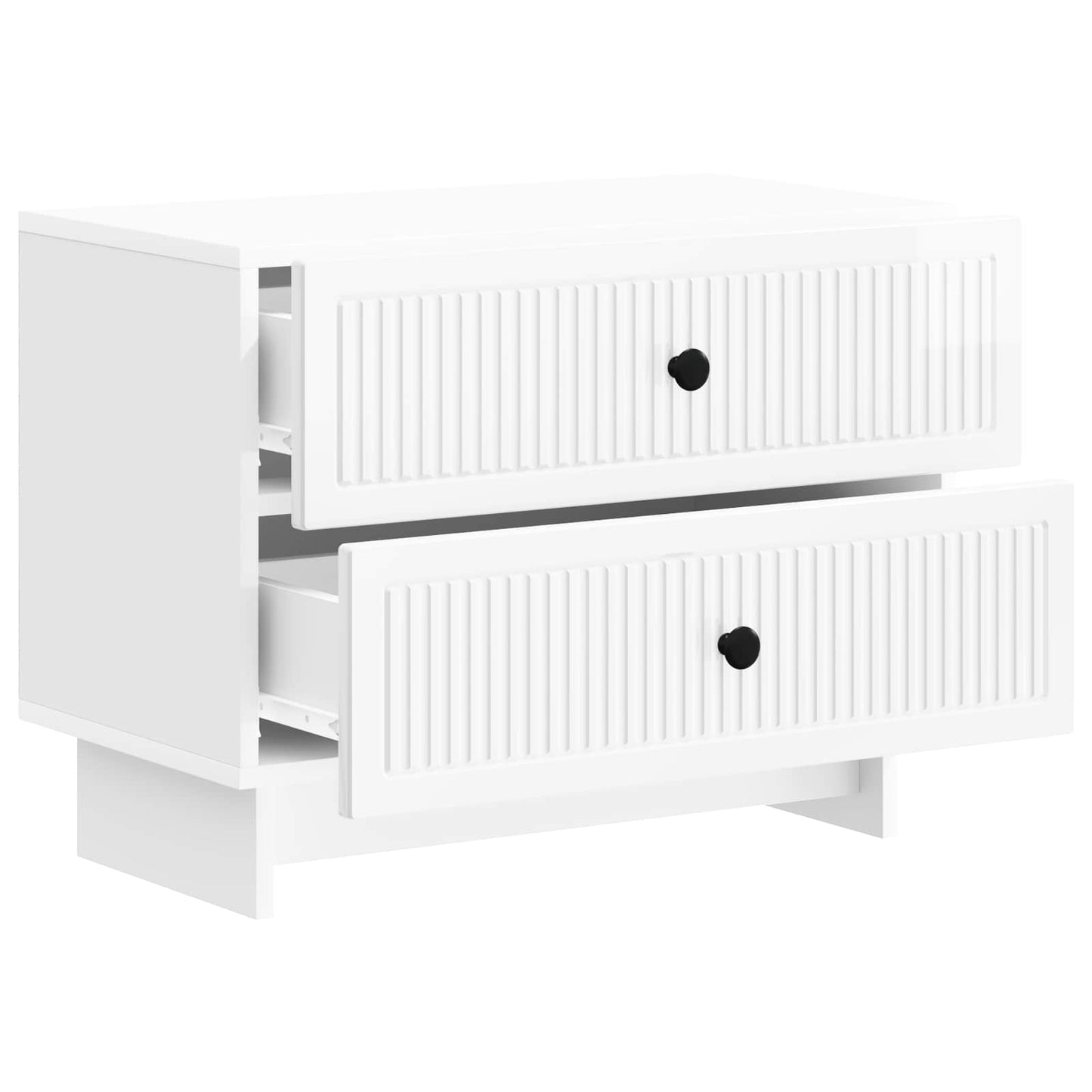 vidaXL Bedside Cabinet High Gloss White 62 x 34.5 x 47.5 cm
