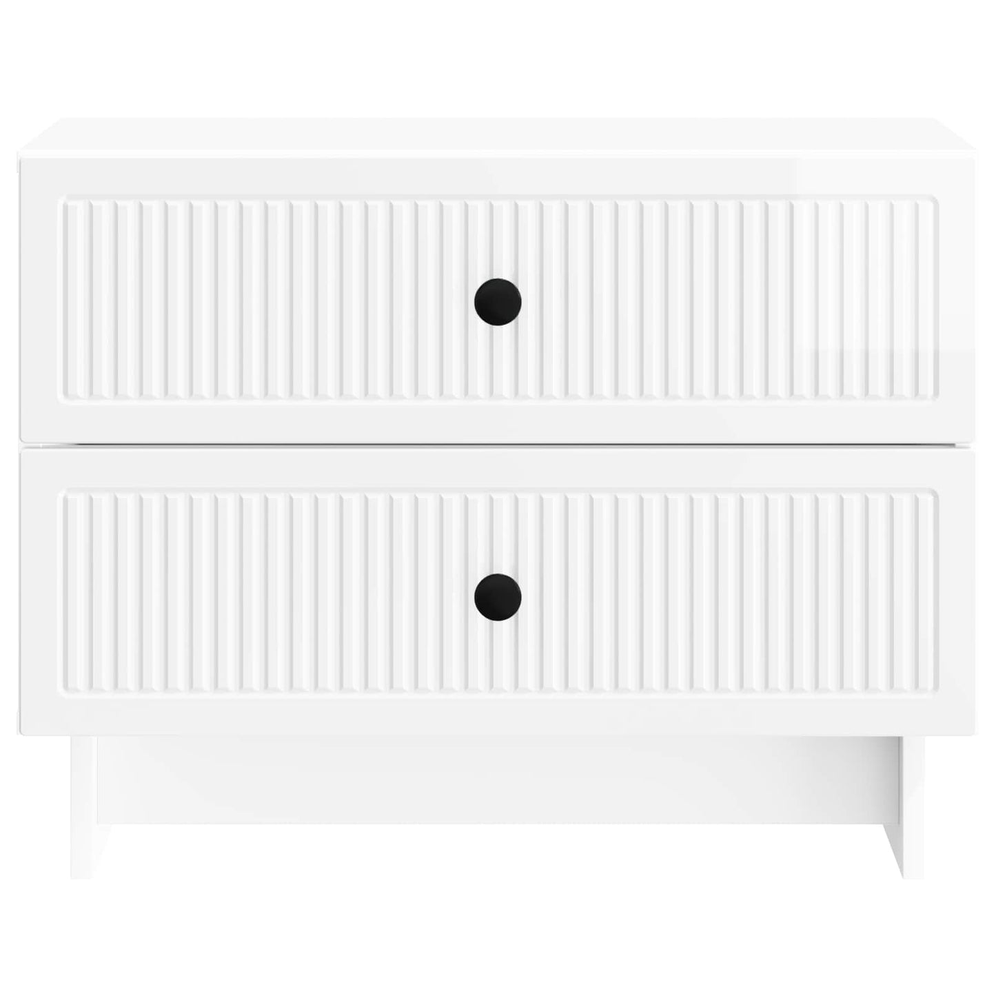 vidaXL Bedside Cabinet High Gloss White 62 x 34.5 x 47.5 cm