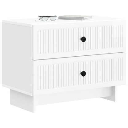 vidaXL Bedside Cabinet High Gloss White 62 x 34.5 x 47.5 cm