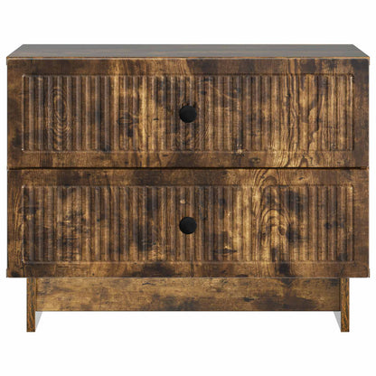 vidaXL Bedside Cabinet Smoked Oak 62 x 34.5 x 47.5 cm Engineered Wood