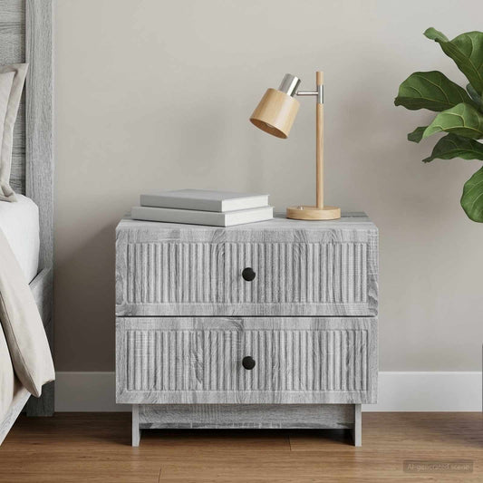 vidaXL Bedside Cabinet Grey Sonoma 62 x 34.5 x 47.5 cm Engineered Wood