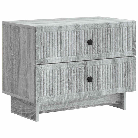 vidaXL Bedside Cabinet Grey Sonoma 62 x 34.5 x 47.5 cm Engineered Wood