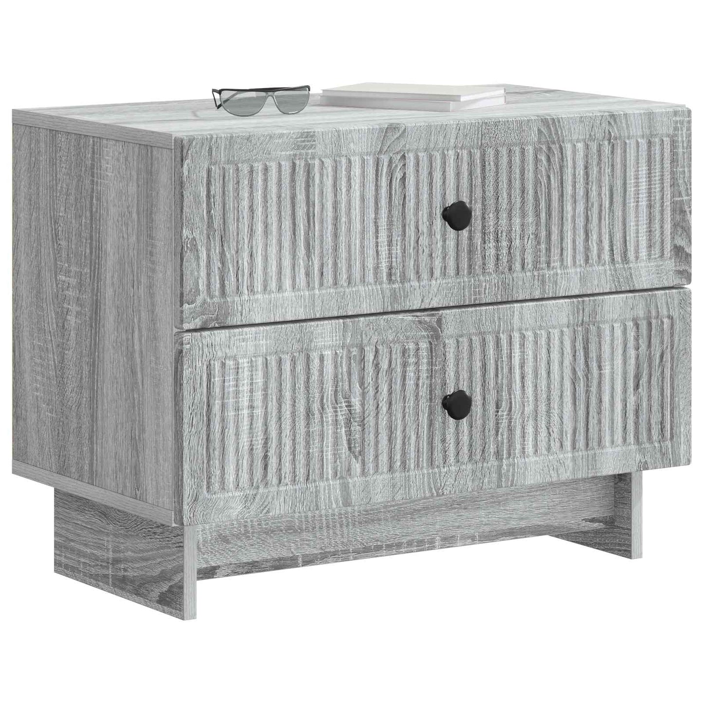 vidaXL Bedside Cabinet Grey Sonoma 62 x 34.5 x 47.5 cm Engineered Wood