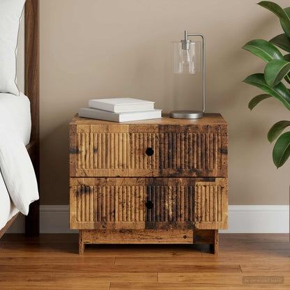 vidaXL Bedside Cabinet Old Wood 62 x 34.5 x 47.5 cm Engineered Wood